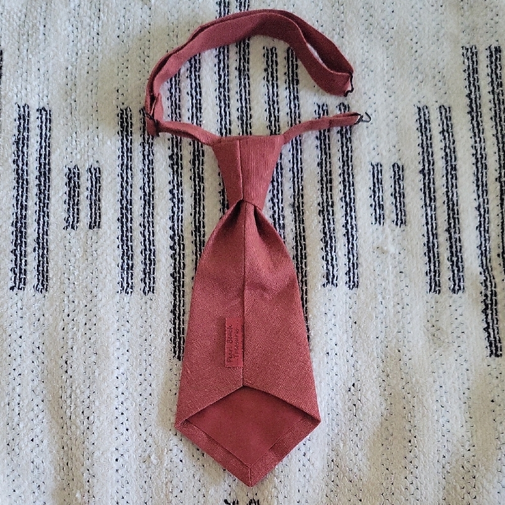 Rust Red Women's Linen Tie - Picture 2 of 2